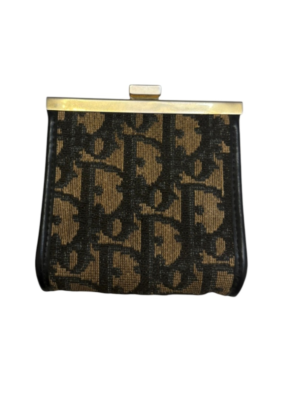 Dior Blue vintage signature trotter kisslock coin pouch rare